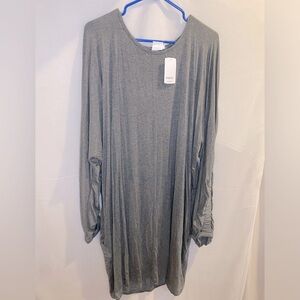 Simple Suzanne Betro 1x NWT Ruched Tunic Dress Pockets Maternity Gray
